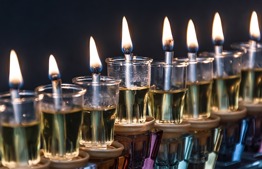 Chanukah Lights with Shemitah Oil